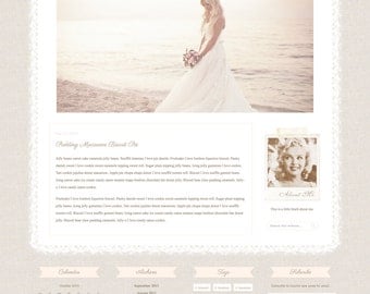 Responsive Wordpress Theme - Blog Design - Premade Wordpress Template - Pretty Shabby Chic Romantic Feminine Beautiful Vintage Pink Rose