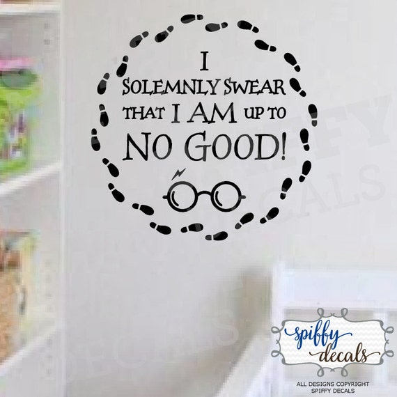 I Solemnly Swear I Am Up To No Good With Footprints Wall Decal