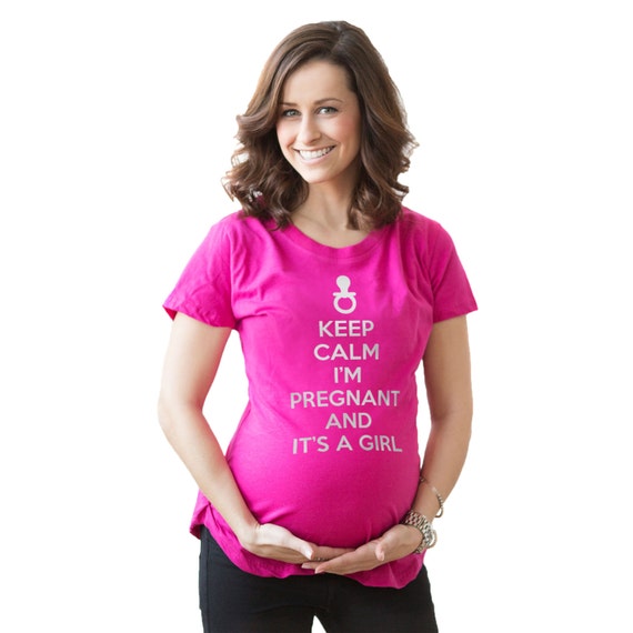 Keep Calm I'm Pregnant And It's A Girl by CrazyDogTshirts on Etsy