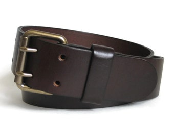 Mens Leather Belt Brown Leather Belt Bridle Leather Belt Thick
