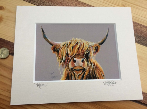 Mabel The Highland Cow Open Edition Artists Print By Sarah