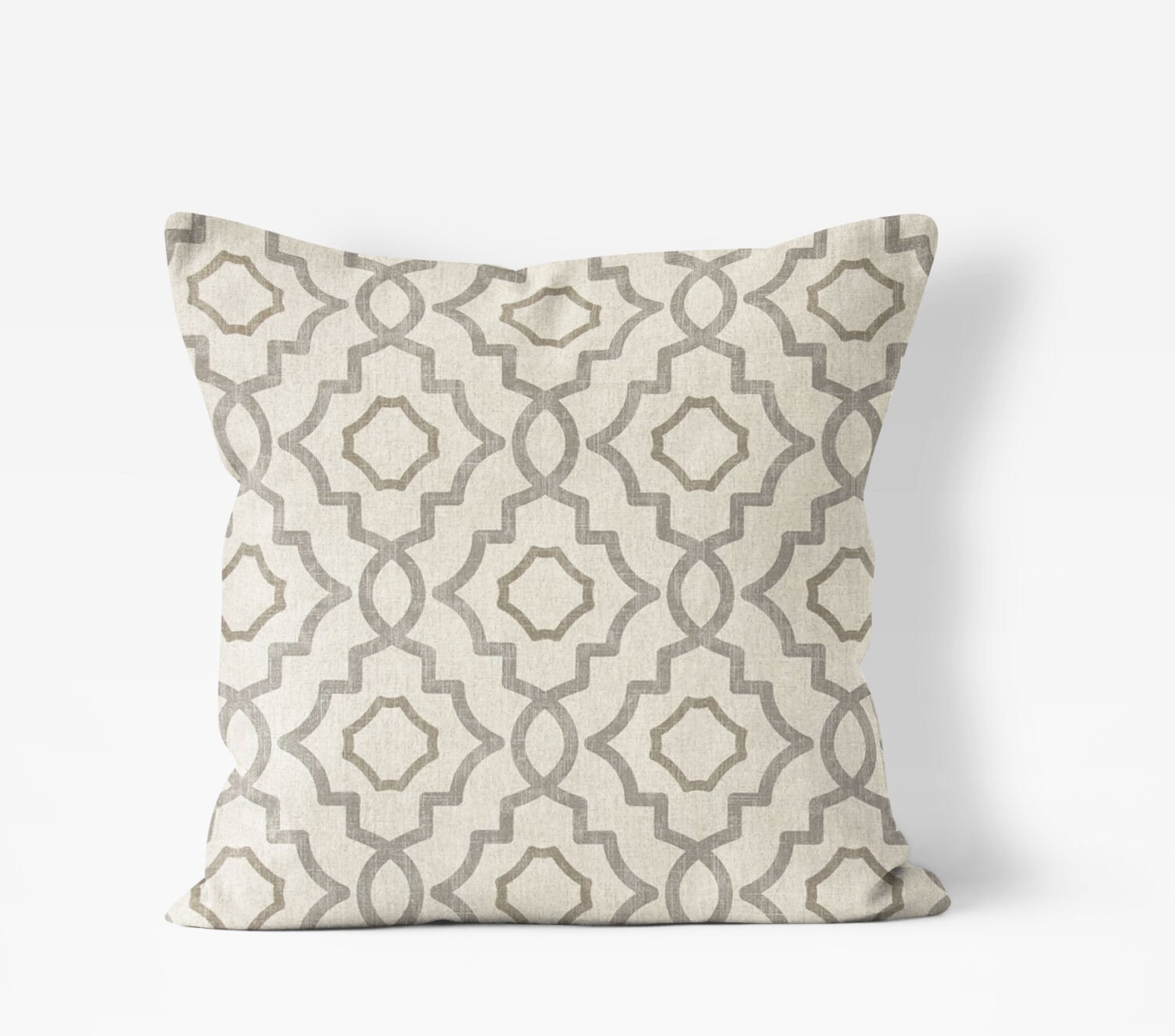 Farmhouse euro sham 26x26 inches, gray bedroom decor, floor pillow, tan gray, beige, neutral ...