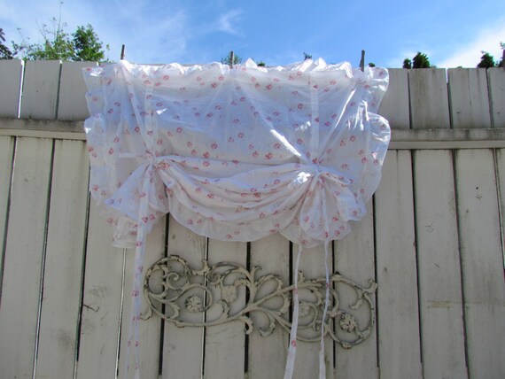 shabby chic pink rose ruffle balloon shade curtain shabby chic pink rose ruffle balloon shade curtain
