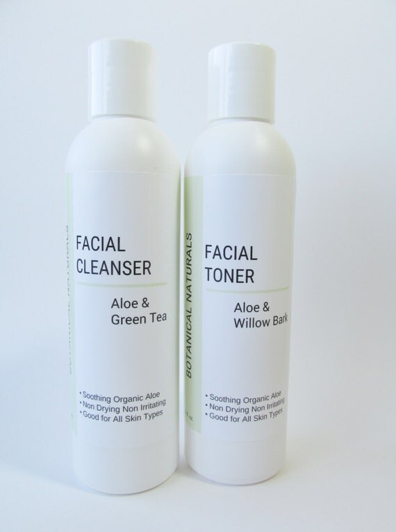 Face Wash & Toner Set Natural Skin Care Green by BotanicalNaturals
