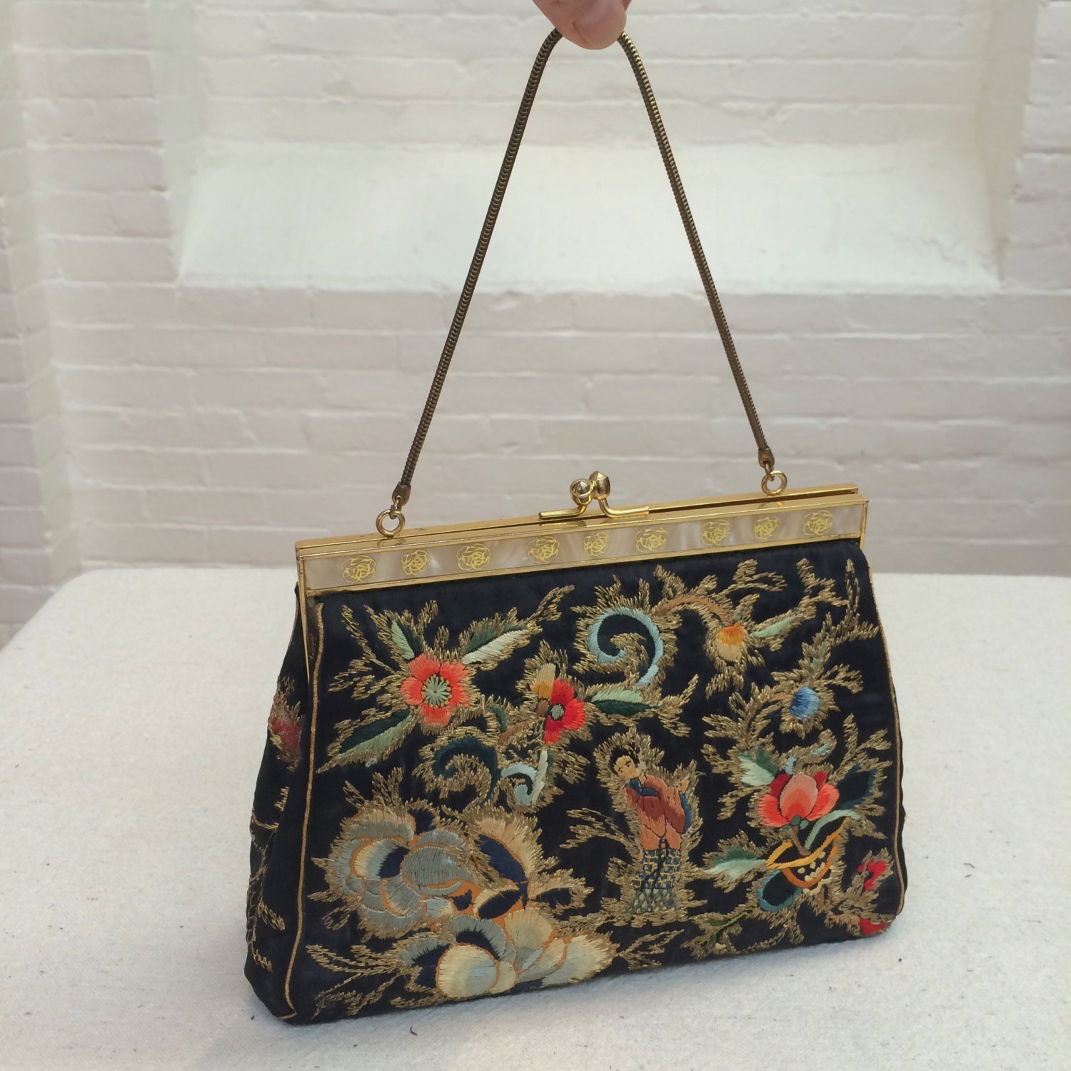 vintage black evening bag