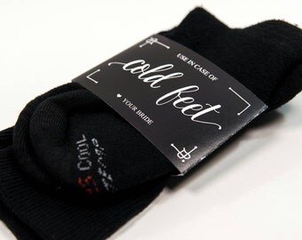 Cold Feet Sock Wrapper| Black Cold Feet Label | Just in case you get cold feet| Groom Gift
