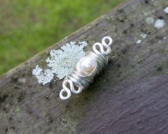 Pearl Hair Bead, Fresh Water Pearl, Pearl Dread Bead, Pearl Hair Jewelry, Wedding Hair, Wedding Jewelry,Heatherfish Creations