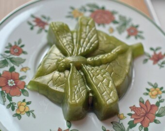 Dragonfly Soap / Insect Soap / Dragonfly on a Leaf Soap