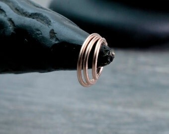 Rose Gold Nose Ring 14k Rose Gold Filled Endless Hoop Teeny Tiny, Tiny or Small 14k Rose Gold Filled Endless Hoop 22 gauge or 20 gauge