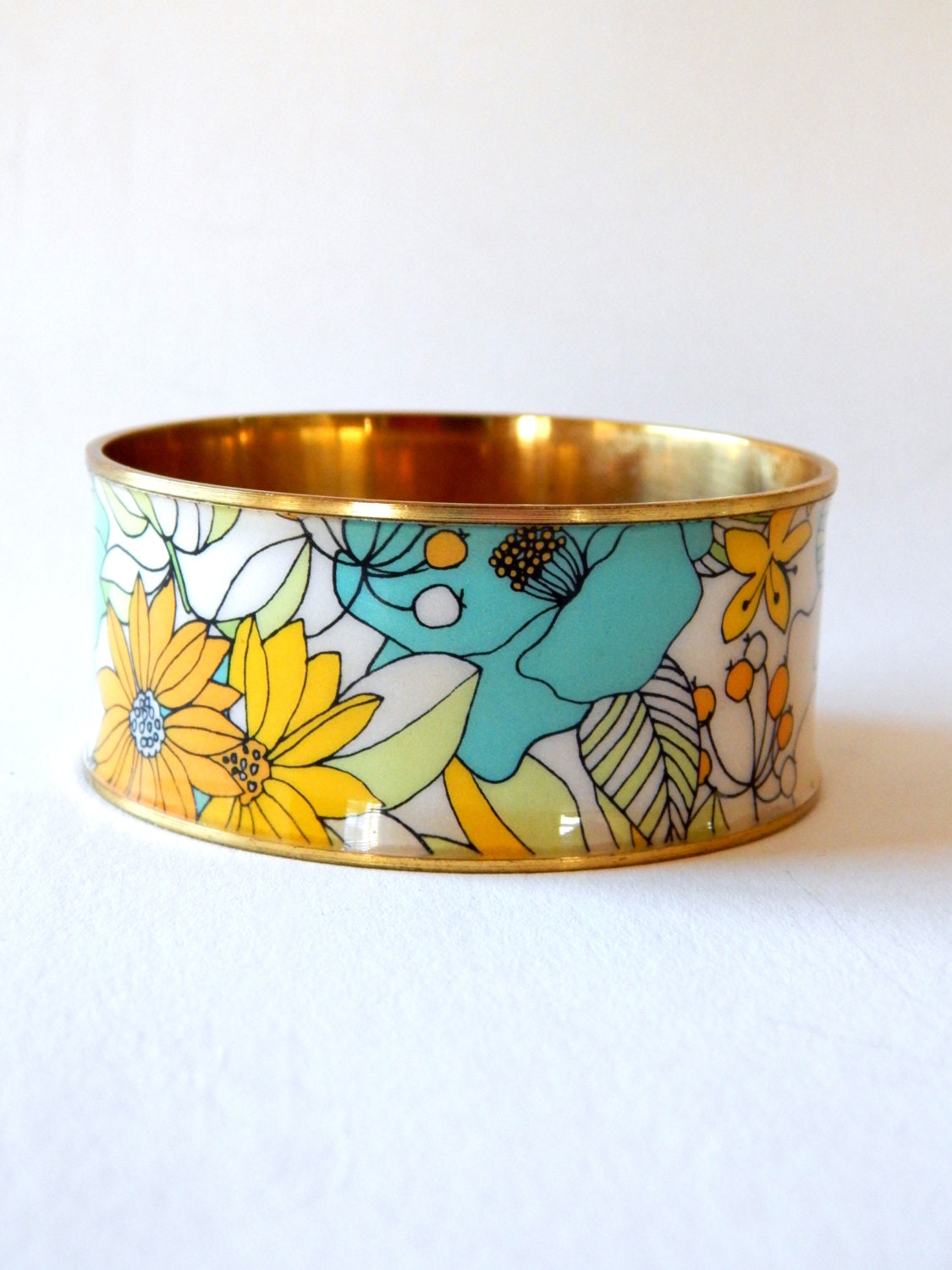Vintage Floral Brass Cuff Bracelet Two's Company India