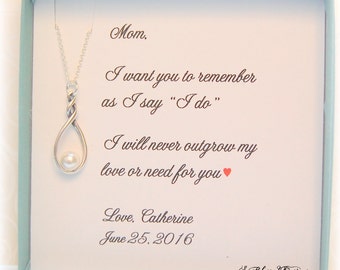 Mother of the Bride gift, Mother of the Groom gift, Mother of the Bride jewelry, wedding jewelry, Infinity pearl necklace