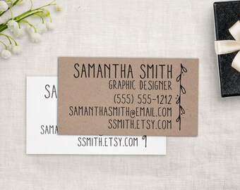 Business Card Stamp - Custom Business Cards or Etsy Shop Stamp, Custom Stamp by Sayabell Stamps.