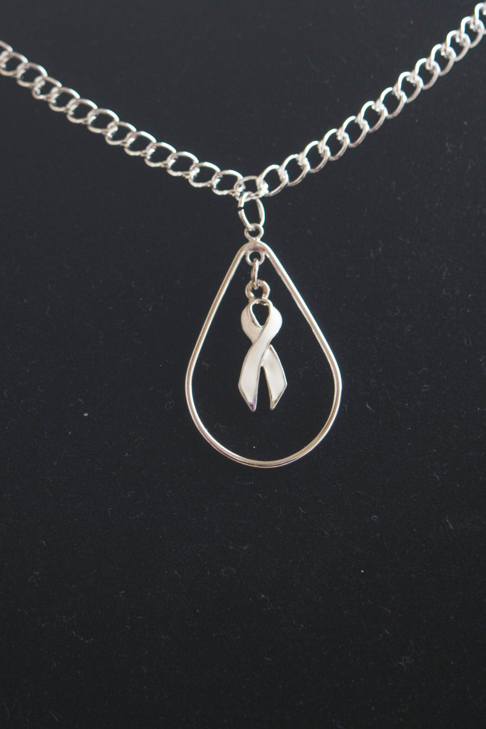Lung Cancer Awareness Ribbon Necklace