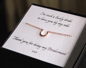 Bridesmaid necklace, horseshoe necklace, bridesmaid gift, bridesmaid jewelry, lucky charm, lucky charm necklace, bridesmaid jewellery