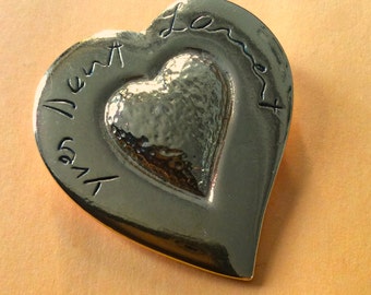 Vintage Yves Saint Laurent brooch vintage YSL pin vtg YSL jewelry heart pin heart brooch made in France Yves Saint Laurent goldtone heart