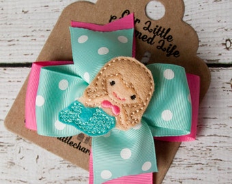 Mermaid Hair Clip, Mermaid Hair Bow, Mermaid Hairbow, Baby Hair Clip, Toddler Hair Bow, Boutique Hair Bow, Baby Hair Bow, Infant Hair Bow