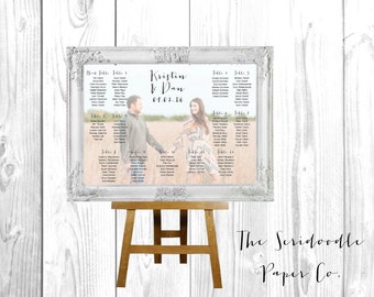 Photo Wedding Seating Chart Sign > Custom Photo design > Digital File, Poster Print, or Foam Board Print >> FREE Shipping