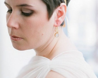 Daphné - boucles d’oreilles dorées – bijoux mariage – accessoire de mariée – inspiration vintage – Gatsby, art déco – cristal rose