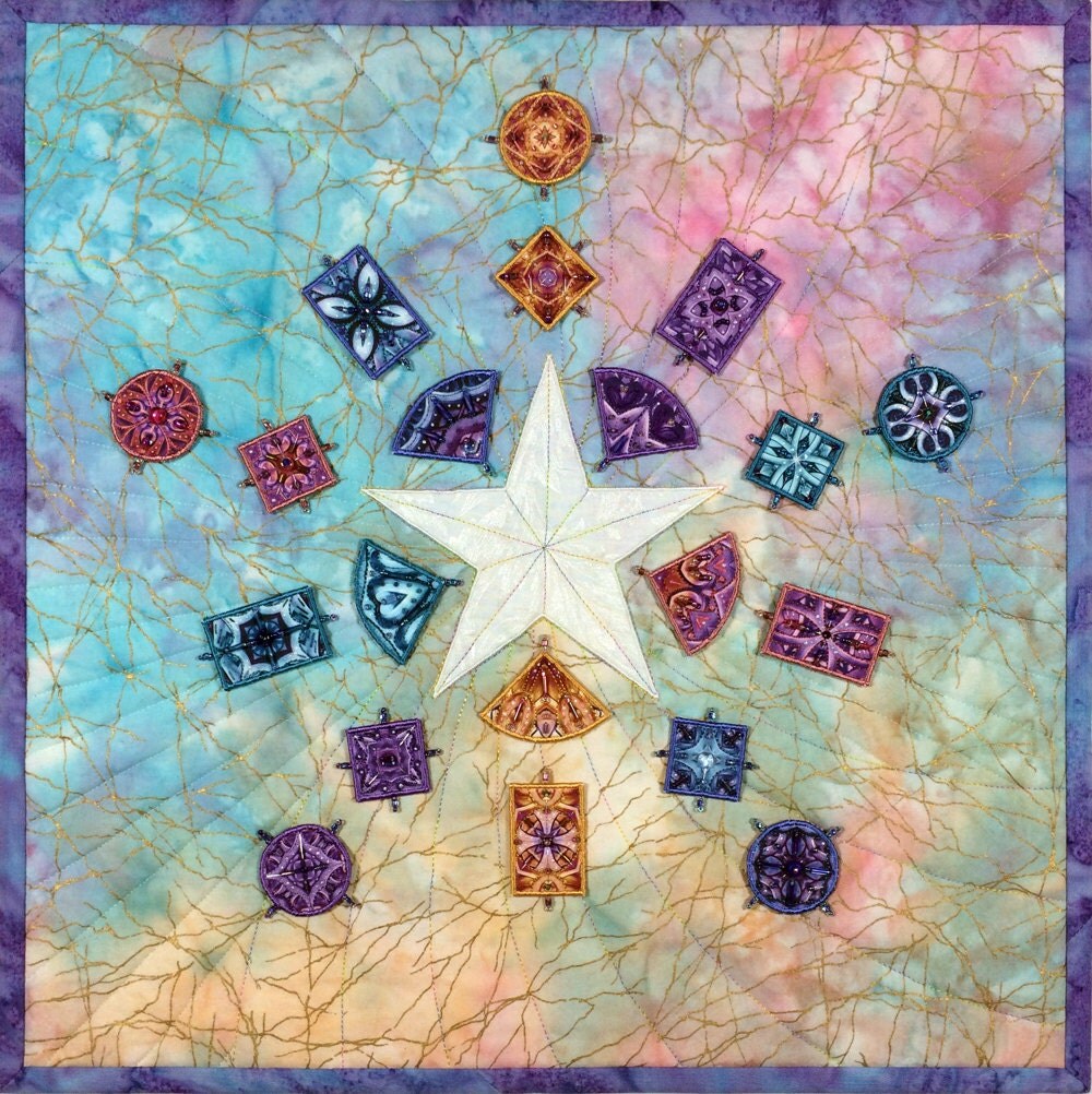 Inchie Quilts Pattern Stardust small quilt wall by FabricBias