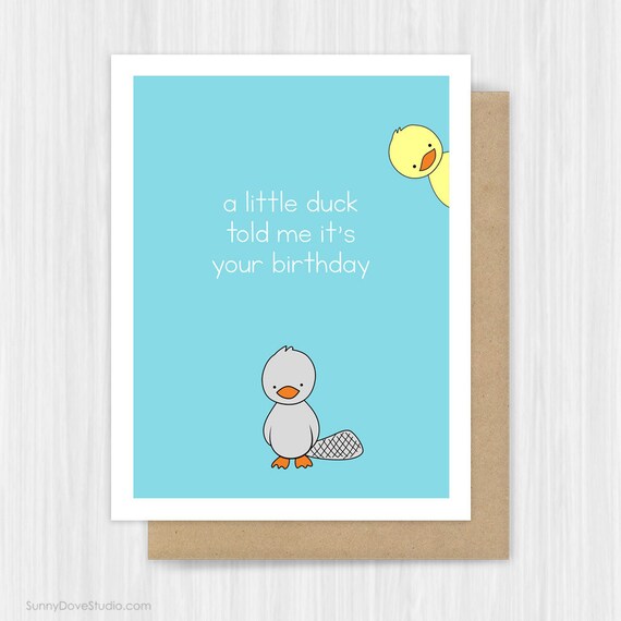 Funny Platypus Birthday Card For Friend Her Handmade Greeting