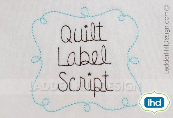 Quilt Label Script Font Quilt Label Embroidery Font