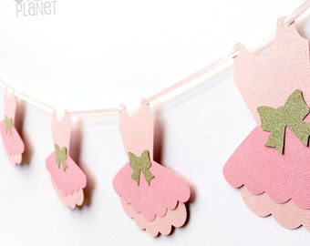 Ballerina Tutu Party Banner. Baby girl, Birthday Party, Bunting, Garland. Baby shower, ballet dress, party decorations. Pink gold or silver.