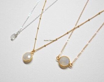 Moonstone Necklace, Moonstone, Healing Crystals and Natural Stones, June Birthstone, Tiny Moonstone Necklace,Dainty Necklace,Bridesmaid Gift