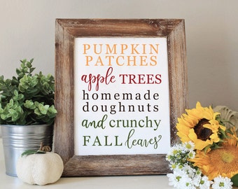 Fall Printable Art, Fall Subway Art, Pumpkin Patches Printable, Rustic Fall Home decor, Calligraphy print, Art Print Instant Download