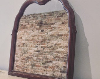 antique vintage wood apothecary hanging wall mirror