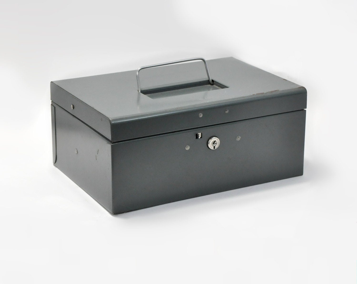 Green Oxford Metal Cash Document Box Lock Coin Insert Handle