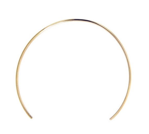 Minimal Round Wire Open Cuff Choker Delicate Simple by POPPYCHAIN