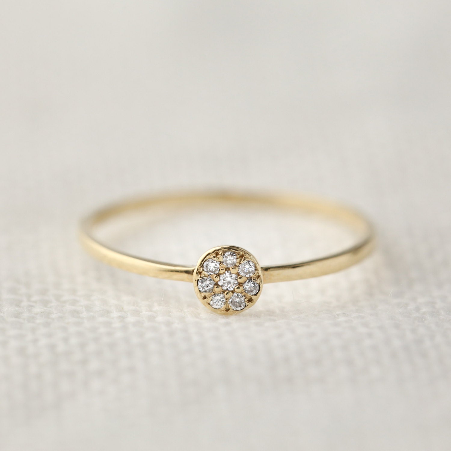 14k yellow rose white gold diamond ring diamond pave ring