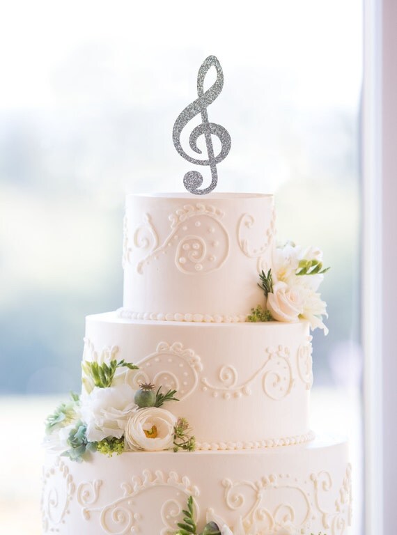 Music Note Wedding Cake Topper Music Cake by ChicagoFactoryDesign