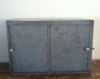 Mid Century Cabinet Galvinized Metal Steel Storage Industrial Cupboard Storage Vintage Machine Shop Hanging Wall Shelves Vintage Steampunk