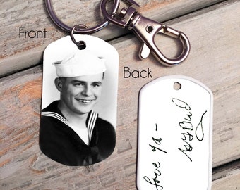 Custom Handwriting Keychain - Handwriting Keychain - Memorial Keychain - Signature Jewelry - Signature Keychain- custom photo keychain