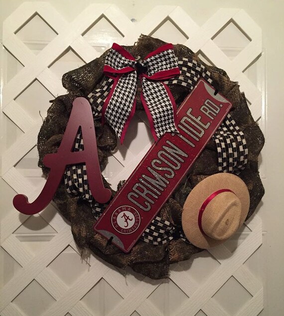 Alabama Wreath - Camoflauge Roll Tide Wreath - Camo Bama Wreath - Nick Saban Decor - Roll Tide Wreath - Bama Wreath - SEC Football - Big AL