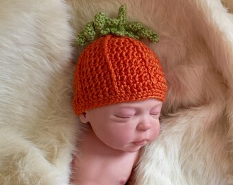 Pumpkin hat, baby pumpkin hat, fall photo prop, Halloween baby costume, pumpkin baby beanie, pumpkin baby hat, newborn fall photo prop