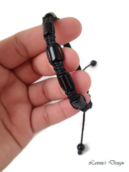 Black Bracelet Adjustable Bracelet Unisex Bracelet Black