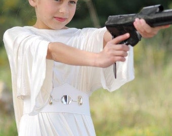 white long dress for girls, princess leia costume, Leia princess Leia, Lia, leya, costume for halloween, halloween costume, girls costume