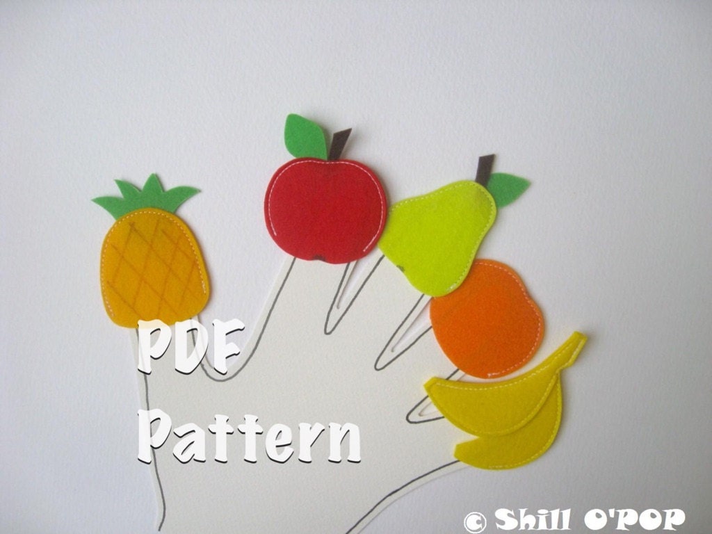 Fruits and Vegetables Finger Puppets Felt Toy PDF Pattern from ...