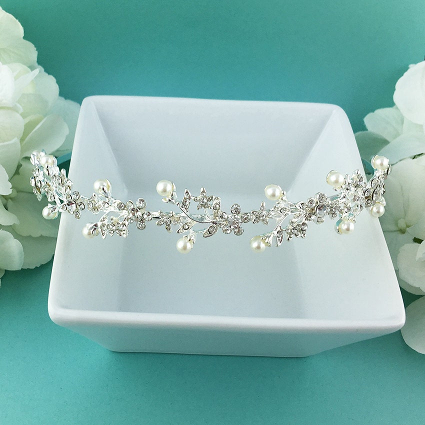 Rhinestone Crystal Pearl Bridal Headband Wedding Headband