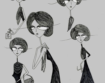 Coco Chanel, Illustrated Art Print - A4