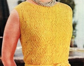 Dress Pattern Mod Dress Pattern Vintage 60s Shift Dress Pattern KNITTING PATTERN