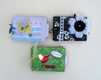 Mini Scrapbook Album, Handmade Book, Mini Photo Journal, Christmas Photo Book, Floral Photo Album, Grandparent Gift, Pocket Size Album