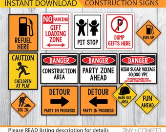 construction signs, construction party signs, construction birthday signs, construction birthday decor, construction party decorations