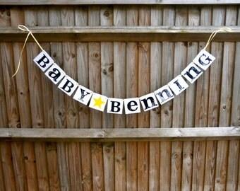 Baby + Family name Sign/Baby Girl shower decoration/Baby shower decoration /Maternity photo prop/Baby girl sign/new baby welcoming