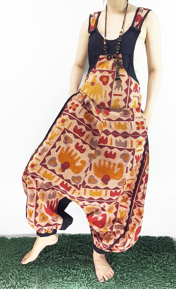 Harem Jumpsuit Pants Elephant Hippie Jumper Overalls