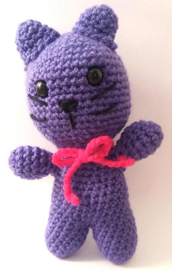 Amigurumi cat crochet toy purple cat animal toys cat