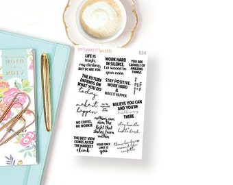 Motivational Quote Planner Stickers // 034