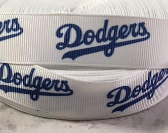 Dodgers Ribbon - 7/8" Grosgrain Ribbon LA Dodgers Ribbon by yard, for hair bows,crafting and more! Baseball Ribbon - Los Angeles Dodgers